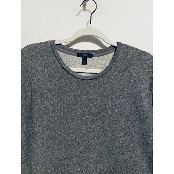J Crew Sweater Womens Medium Gray Sweatshirt Accordion Pleat Hem Cropped Boho - Picture 4 of 10
